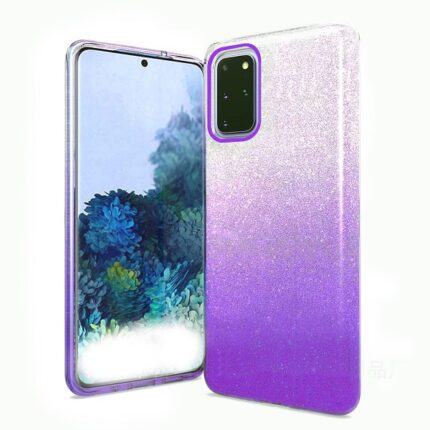 Two Tone Glitter Case for Samsung Galaxy S20 - Purple
