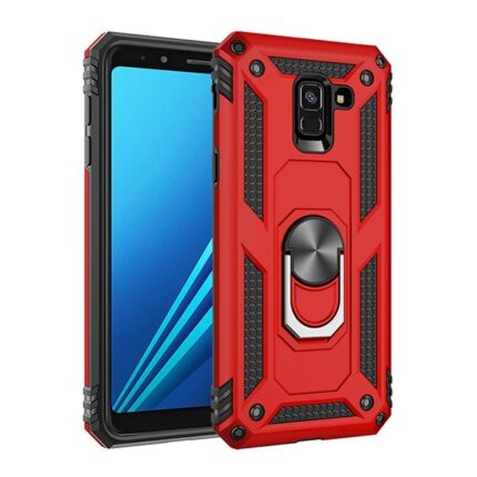 Armor Hybrid Military Case with Ring Kickstand for Samsung Galaxy S9 - Red