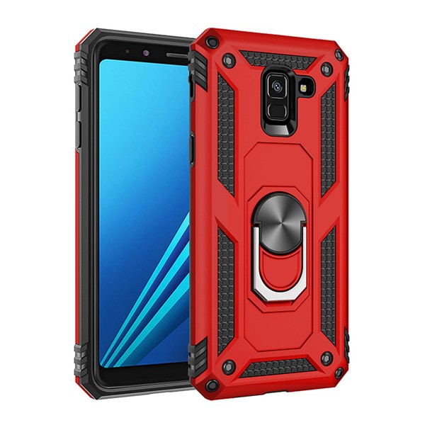14094ab-1555962433_49289330.jpg Armor Hybrid Military Case with Ring Kickstand for Samsung Galaxy S9 - Red – Image 1
