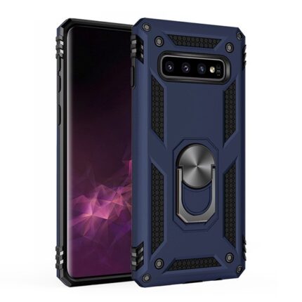 Armor Hybrid Military Case with Ring Kickstand for Samsung Galaxy S10E - Navy Blue