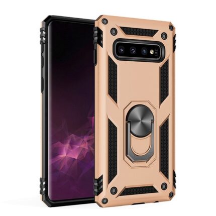 Armor Hybrid Military Case with Ring Kickstand for Samsung Galaxy S10E - Golden