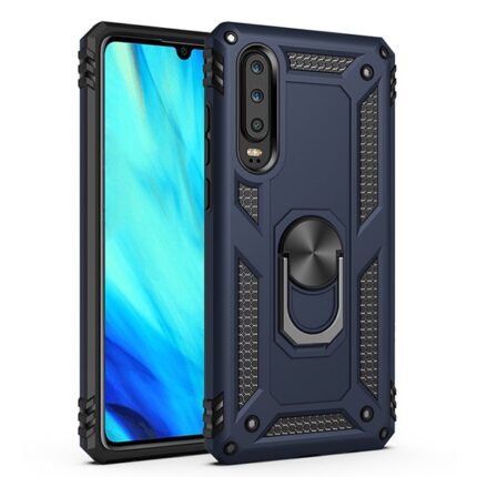 Armor Hybrid Military Case with Ring Kickstand for Samsung Galaxy A20/A30 - Navy Blue
