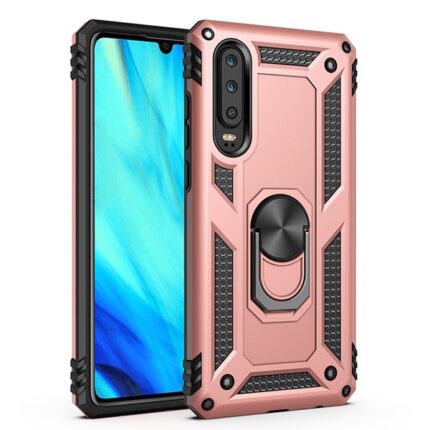 Armor Hybrid Military Case with Ring Kickstand for Samsung Galaxy A20/A30 - Rose Golden
