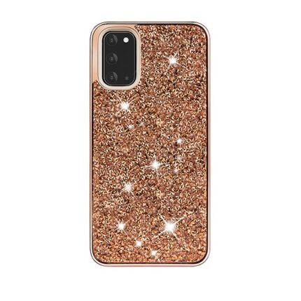 Hybrid Premium Diamond Bling Shockproof Phone Case for Samsung Galaxy S20 Ultra - Rose Golden