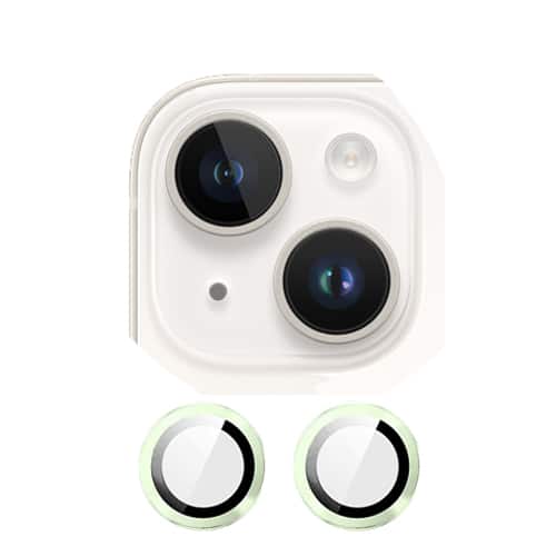 2lens-Green-2.jpg Metal Glass Lens Protection Compatible for iPhone 15 / 15 Plus - Green – Image 1