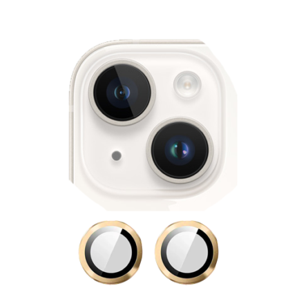 Metal Glass Lens Protection Compatible for iPhone 14 / 14 Plus - Gold