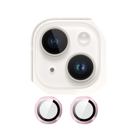 Metal Glass Lens Protection Compatible for iPhone 14 / 14 Plus - Pink
