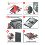 3 Layer Protection with 360 Leather Hand Strap Cover for Apple iPad Mini 4 / 5 - Purple – Image 2