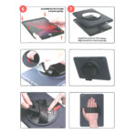 3 Layer Protection with 360 Leather Hand Strap Cover for Apple iPad Mini 4 / 5 - Purple – Image 3