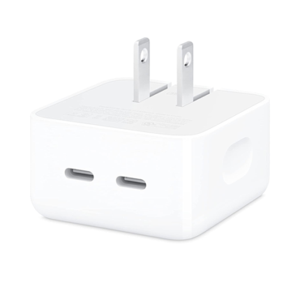 35W Type-C Dual Adapter in retail Packaging - White