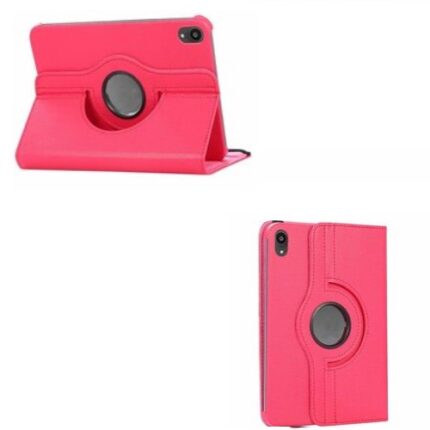 360 Degree Rotating Stand Smart Cover for Apple iPad Mini 6 / Mini 7 - Hot Pink