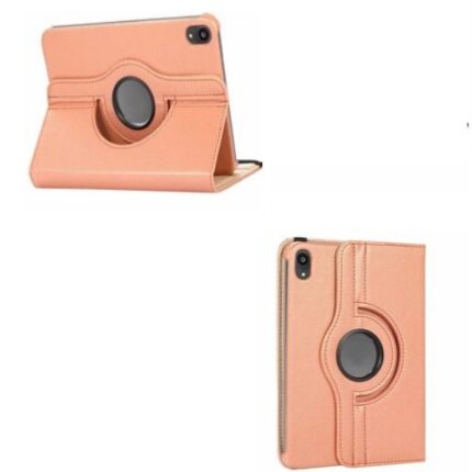 360 Degree Rotating Stand Smart Cover for Apple iPad Mini 6 / Mini 7 - Rose Golden