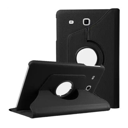 360 Degree Rotating Stand Smart Cover for Samsung Galaxy Tab E 8.0 (T377) - Black