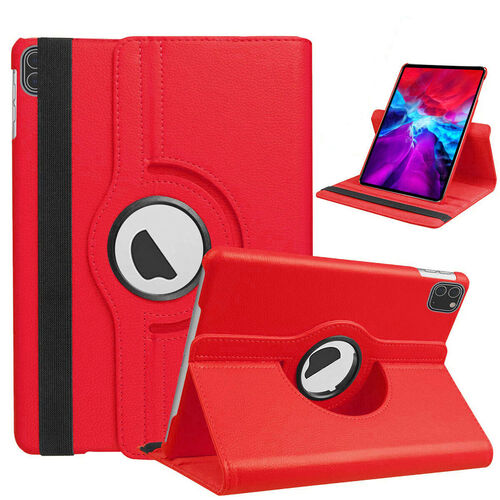 360-Rotating-Smart-Cover-Case-for-ipad-air-4-10.9-Red.jpg 360 Degree Rotating Stand Smart Cover for Apple iPad Pro 11 (2020 / 2021 / 2022) - Red – Image 1