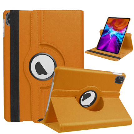 360 Degree Rotating Stand Smart Cover for Apple iPad Air 4 / Air 5 / Air 6 11'' / Air 7 11'' / iPad Pro 11 (1st Gen 2018) - Orange