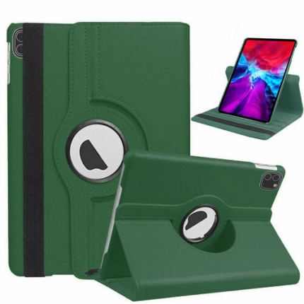 360 Degree Rotating Stand Smart Cover for Apple iPad Air 4 / Air 5 / Air 6 11'' / Air 7 11'' / iPad Pro 11 (1st Gen 2018) - Dark Green