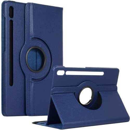 360-Rotating-Smart-Cover-for-Samsung-Tab-S7-S7-Plus-Navy-Blue.jpg 360 Degree Rotating Stand Smart Cover for Samsung Galaxy Tab S9 Ultra (X910) / Tab S8 Ultra (X900) / Tab S10 Ultra (X920) - Navy Blue – Image 1