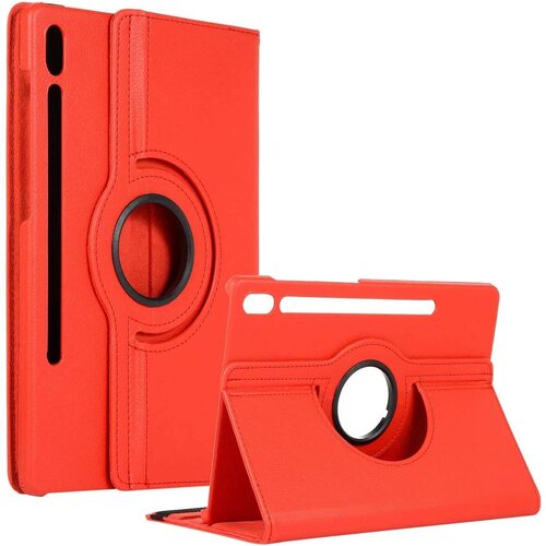 360-Rotating-Smart-Cover-for-Samsung-Tab-S7-S7-Plus-Red.jpg 360 Degree Rotating Stand Smart Cover for Samsung Galaxy Tab S9 Ultra (X910) / Tab S8 Ultra (X900) / Tab S10 Ultra (X920) - Red – Image 1