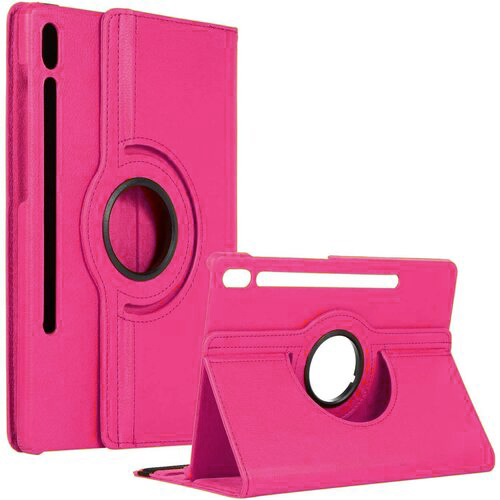 360-Rotating-Smart-Cover-for-Samsung-Tab-S7-S7-Plus-hot-pink-1.jpg 360 Degree Rotating Stand Smart Cover for Samsung Galaxy Tab S10 FE / S9 (X710) / S9 FE (X510) / Tab S8 (X700) / Tab S7 (T870) - Hot Pink – Image 1