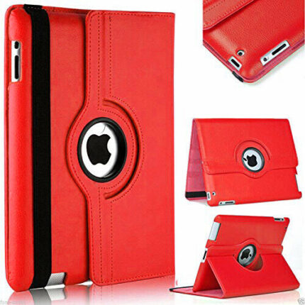 360 Degree Rotating Stand Smart Cover for Apple iPad 2/3/4 - Red