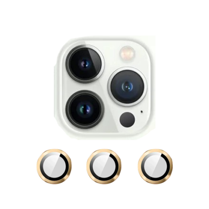 Metal Glass Lens Protection Compatible for iPhone 14 Pro / 14 Pro Max - Gold