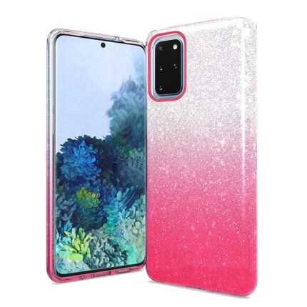Two Tone Glitter Case for Samsung Galaxy S20 - Pink