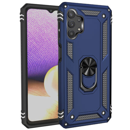 Armor Hybrid Military Case with Ring Kickstand for Samsung Galaxy A13 5G / A04S - Navy Blue