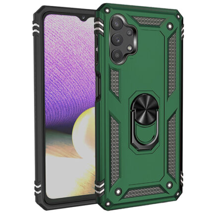 Armor Hybrid Military Case with Ring Kickstand for Samsung Galaxy A13 5G / A04S - Green