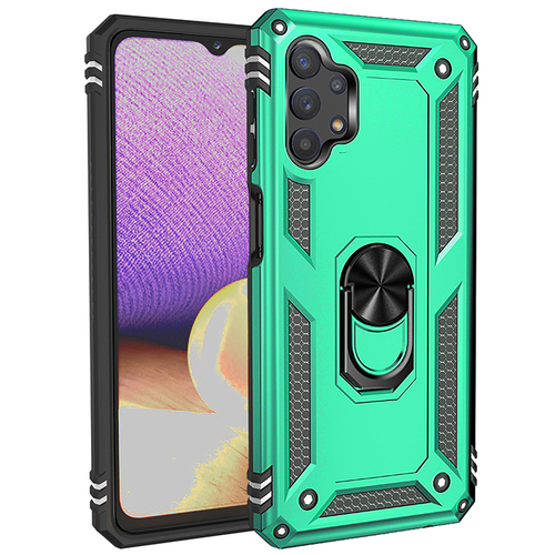 A32-A52-A72-Hybrid-Military-teal.png Armor Hybrid Military Case with Ring Kickstand for Samsung Galaxy A32 5G - Teal – Image 1