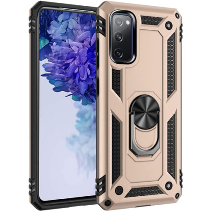 Armor Hybrid Military Case with Ring Kickstand For Samsung Galaxy S20 FE - Gold
