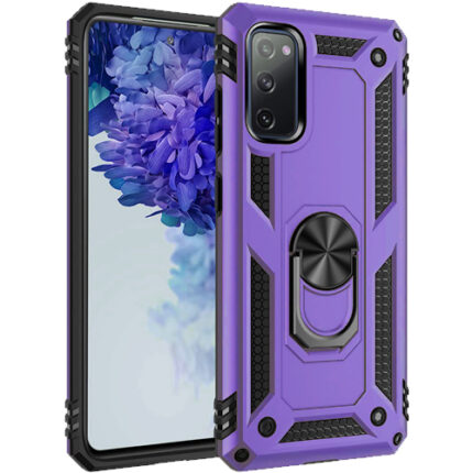 Armor Hybrid Military Case with Ring Kickstand For Samsung Galaxy S20 FE - Purple