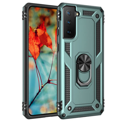 Armor Hybrid Military Case with Ring Kickstand For Samsung Galaxy S21 5G - Green