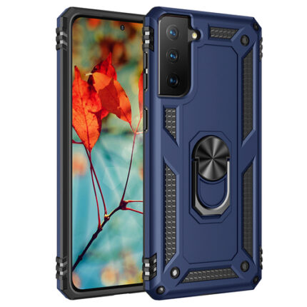 Armor Hybrid Military Case with Ring Kickstand For Samsung Galaxy S21 5G - Navy Blue