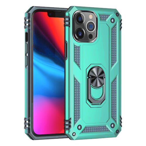 Armor-Hybrid-Military-Case-with-Ring-Kickstand-for-Apple-iPhone-12-Pro-12-Pro-Max-teal.jpg Armor Hybrid Military Case with Ring Kickstand for Apple iPhone 13 Pro - Teal – Image 1
