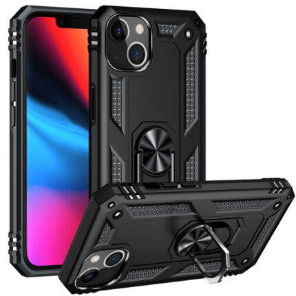 Armor Hybrid Military Case with Ring Kickstand for Apple iPhone 13 Mini - Black