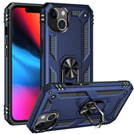 Armor Hybrid Military Case with Ring Kickstand for Apple iPhone 13 Mini - Navy Blue