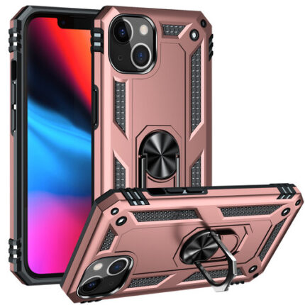 Armor Hybrid Military Case with Ring Kickstand for Apple iPhone 13 Mini - Rose Golden