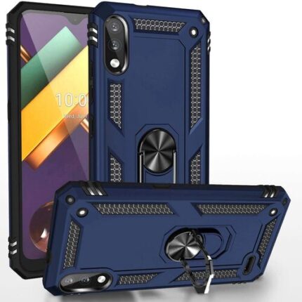 Armor Hybrid Military Case with Ring Kickstand for LG K32 / K22 - Navy Blue