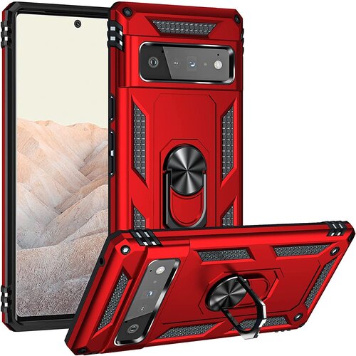 Armor-Hybrid-Military-Case-with-Ring-Kickstand-for-Pixel-6-Red.jpg Armor Hybrid Military Case with Ring Kickstand for Google Pixel 6 - Red – Image 1