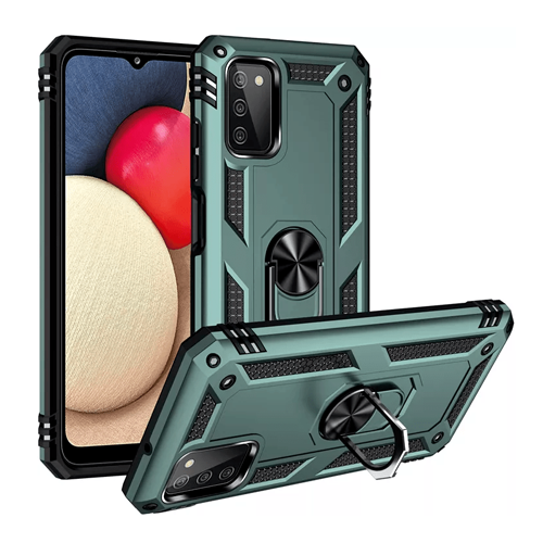 Armor-Hybrid-Military-Case-with-Ring-Kickstand-for-Samsung-Galaxy-A03S-CA-Model-Dark-Green.png Armor Hybrid Military Case with Ring Kickstand for Samsung Galaxy A03S (CA Model) - Dark Green – Image 1
