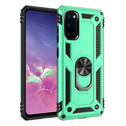 Armor Hybrid Military Case with Ring Kickstand for Samsung Galaxy A03S (CA Model) - Teal