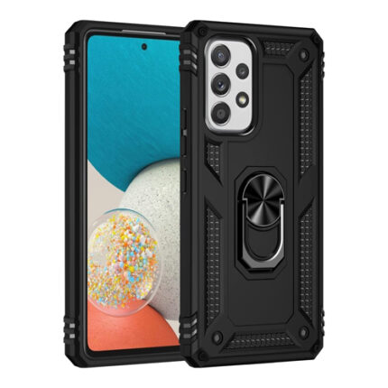 Armor Hybrid Military Case with Ring Kickstand for Samsung Galaxy A53 5G - Black