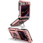 Armor Hybrid Military Case with Ring Kickstand for Samsung Galaxy Z Flip 5 - Rose Golden – Image 2