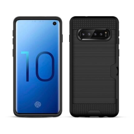 Hybrid Card Slot Anti Shock Case for Samsung Galaxy S10E - Black