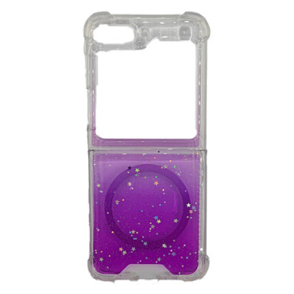 Brilliant Clear Hard Corner Case With Magsafe for Samsung Z Flip 5 - Purple