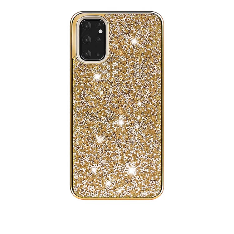 Diamond-S21-Golden.jpg Hybrid Premium Diamond Bling Shockproof Phone Case for Samsung Galaxy S21 5G - Golden – Image 1