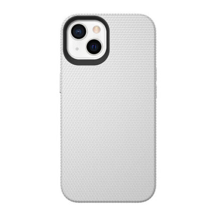 Triangle Shockproof Case with Anti Slip Grains for Apple iPhone 15 - Silver