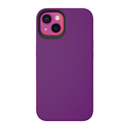 Triangle Shockproof Case with Anti Slip Grains for Apple iPhone 15 Plus / 14 Plus - Deep Purple