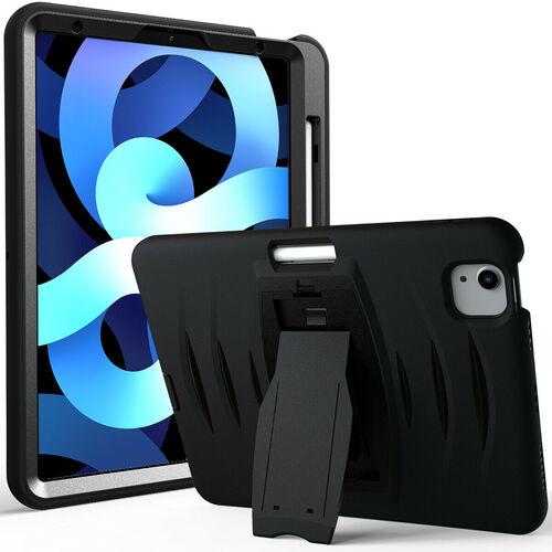 For-iPad-Air-4th-Gen-2020-10.9-Shockproof-Armor-Case-Cover-with-Pencil-Holder-Black.jpg Shockproof Heavy Duty Rugged Defender Case for Apple iPad Air 4 10.9 / iPad Air 5 / Air 6 11'' - Black – Image 1