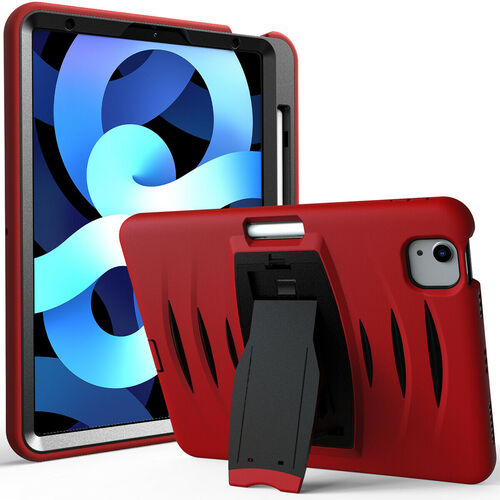For-iPad-Air-4th-Gen-2020-10.9-Shockproof-Armor-Case-Cover-with-Pencil-Holder-Red.jpg Shockproof Heavy Duty Rugged Defender Case for Apple iPad Air 4 10.9 / iPad Air 5 / Air 6 11'' - Red – Image 1